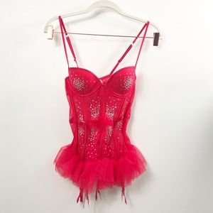 Victoria’s Secret Red Corset built in garter